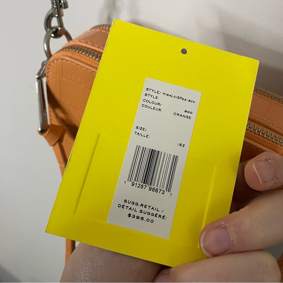 [Marc Jacobs] 100% Leather Croc Embossed Light Orange Crossbody Bag - Picture 5 of 10